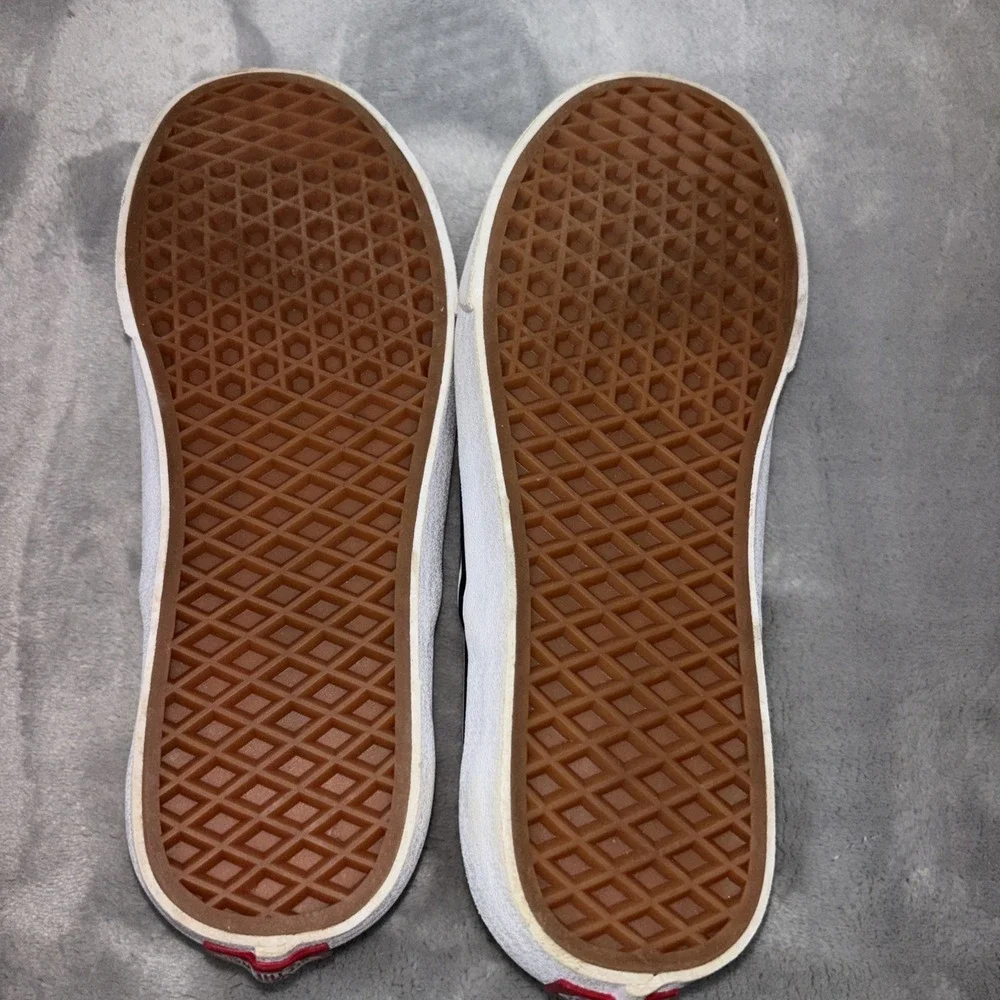 Off the Wall Black and Cream Checkered Canvas Slip On  Men 7.5